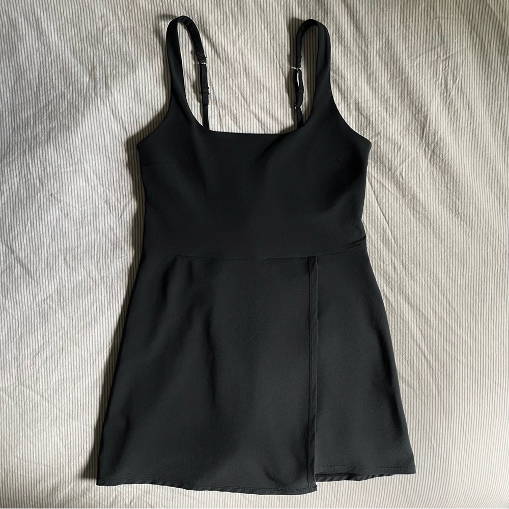 Traveler Wrap Mini Dress in Black